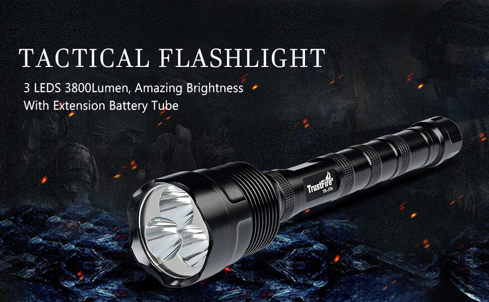 TrustFire 3x10W LED 3800 Lumens Flashlight Tactical Torch(2×18650 /3×18650)