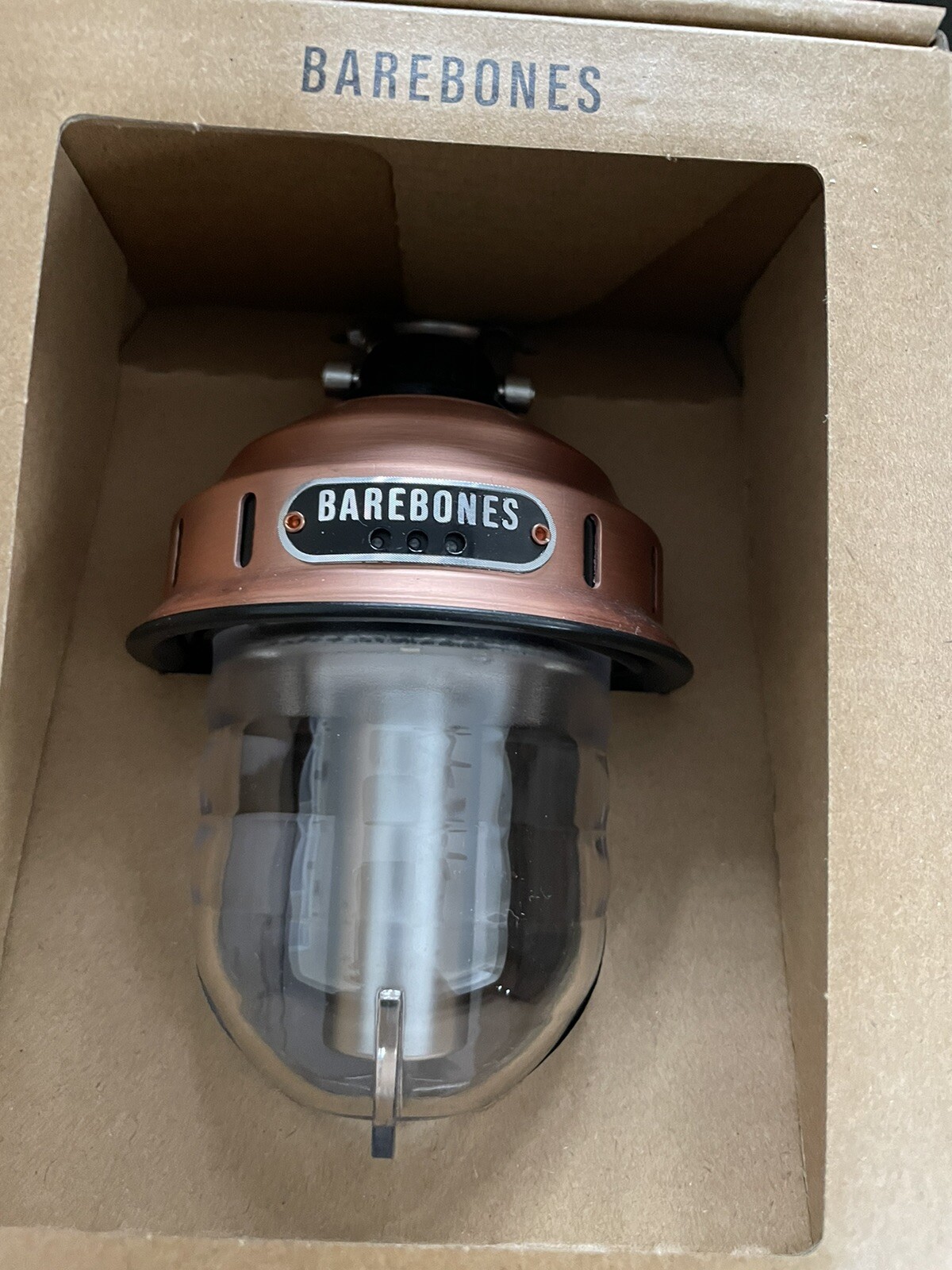 2X Barebones Living Beacon Hanging Lantern Slate Stamped Steel Rechargeable