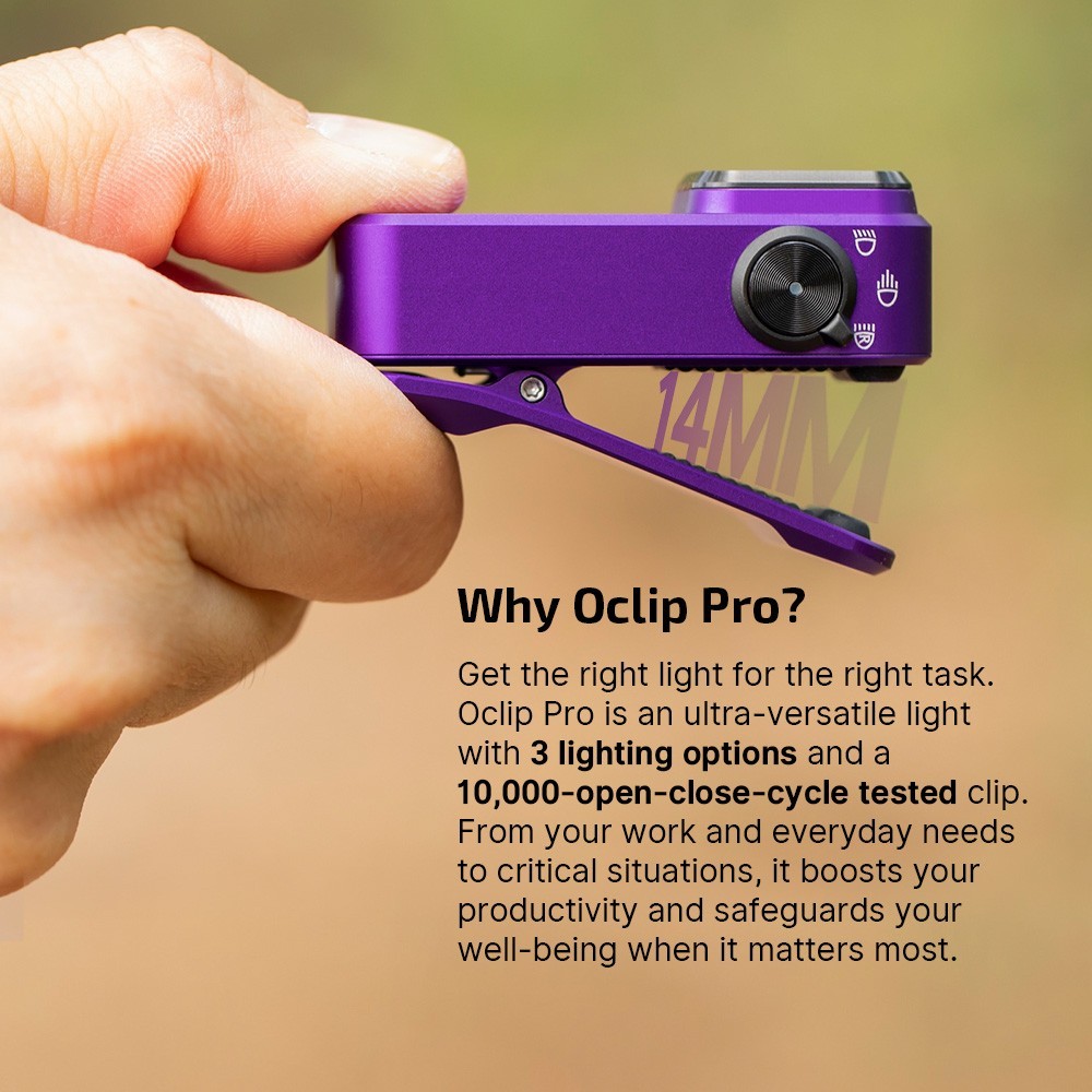 Olight Oclip Pro Romance Rose Arrow Purple, Floodlight Spotlight/Red Light, 500L