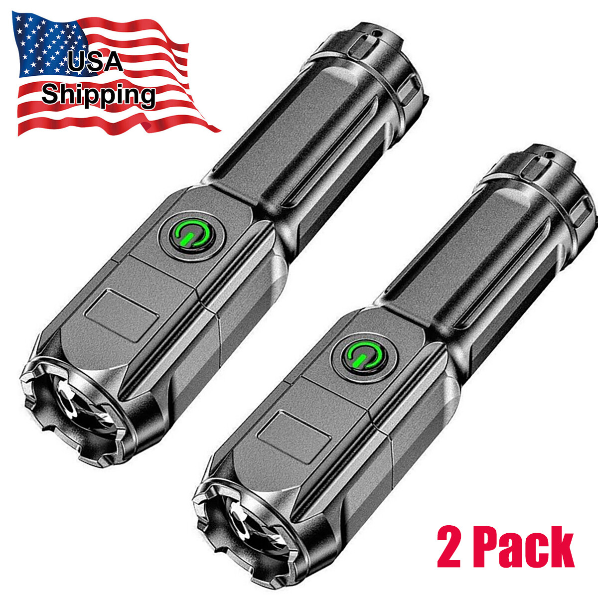 990000LM LED Flashlight Tactical Light Super Bright Torch USB Rechargeable Lamp