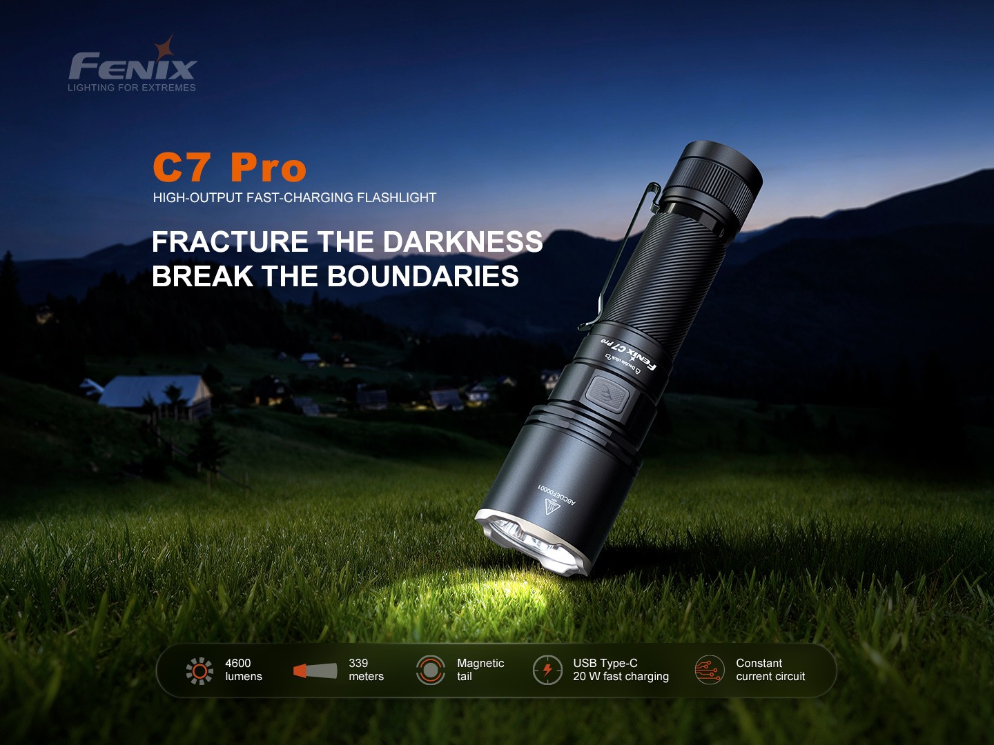 Fenix C7 Pro 4600 Lumem Tactical Fast Charging USB-C Flashlight