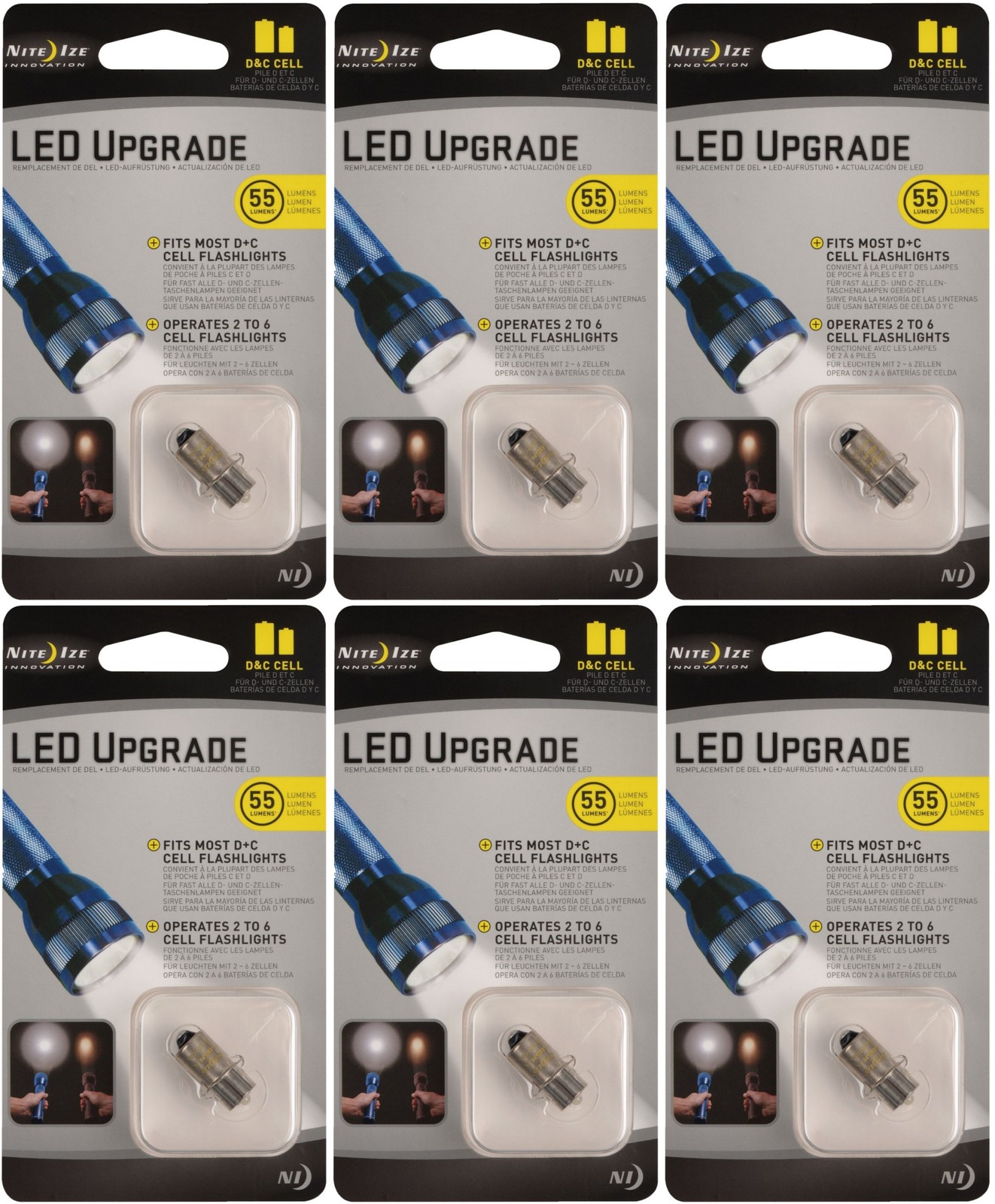 Nite Ize LED Upgrade Fits C + D Cell Flashlights (6-Pack)