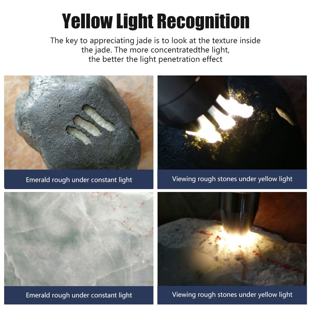 Professional Gemstone Identification Light LED Flashlight Torch Gemologist Tool
