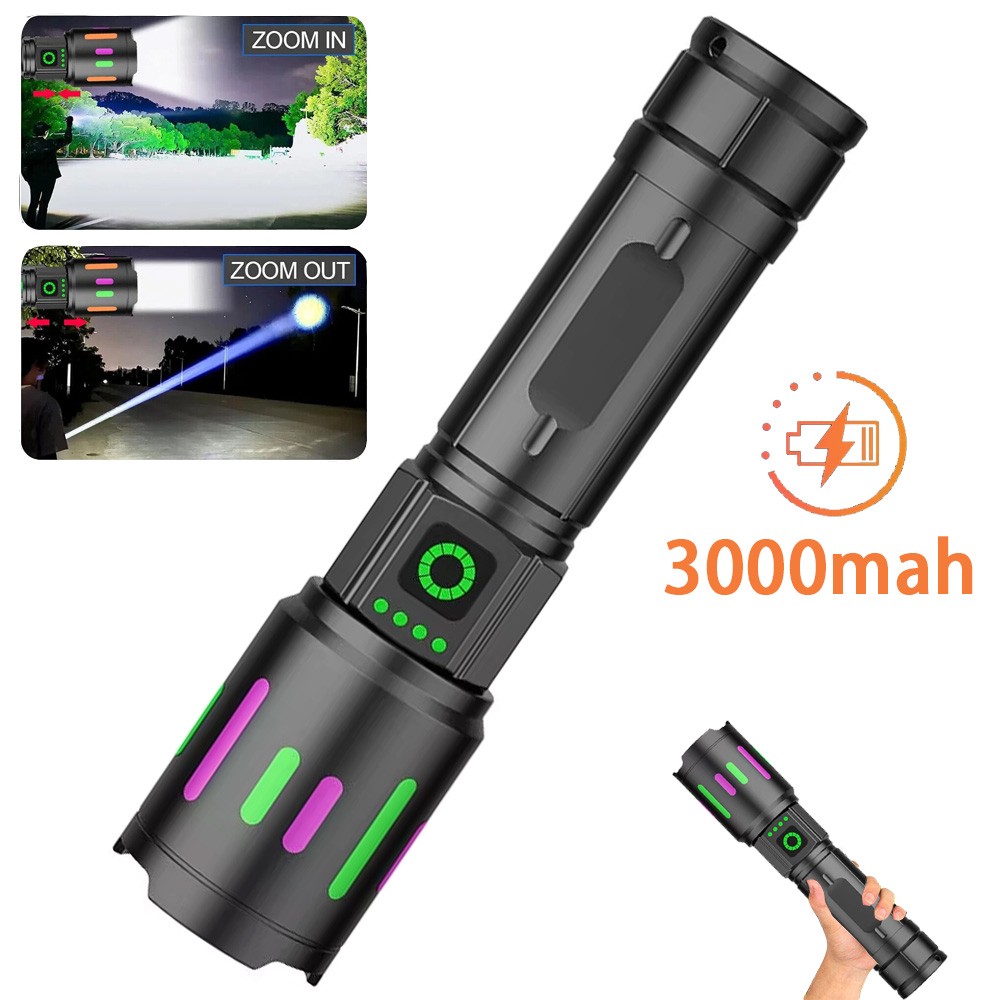 350000000 Lumen Super Bright LED Tactical Flashlight Rechargeable LED Work Light