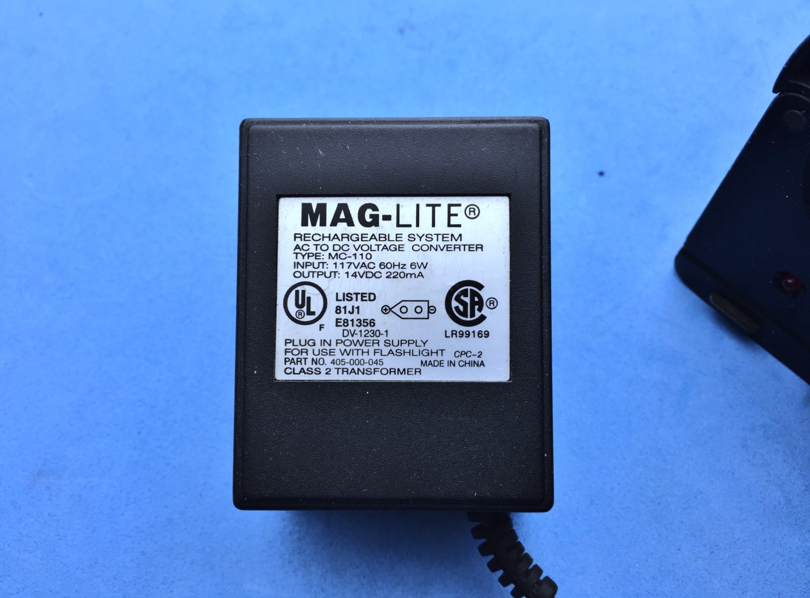 MAGLITE Police “Mag Charger” RX1019 Rechargeable Flashlight lite Battery +Cables