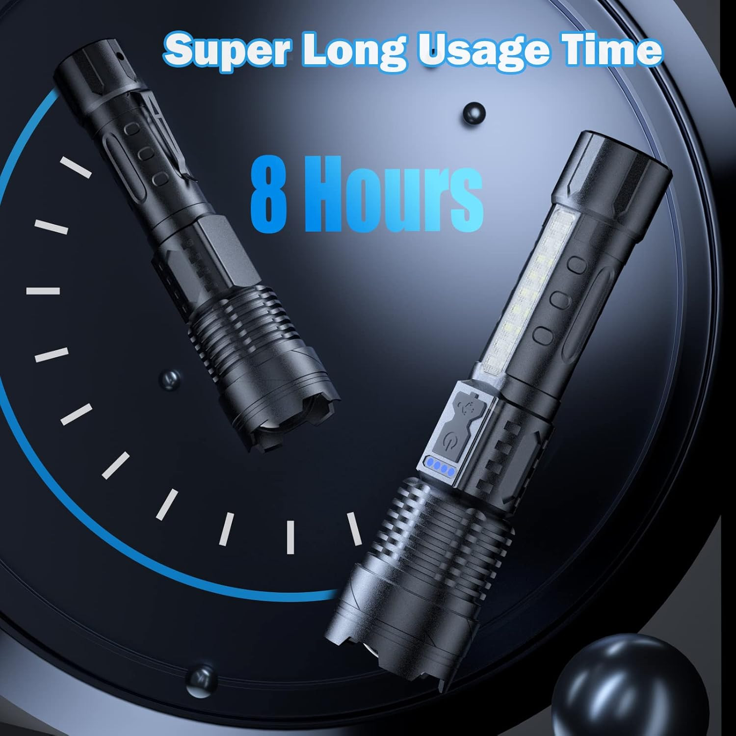 Flashlight High Lumens Rechargeable 2 Pack, 90000 Lumen Super Bright Led Flashli