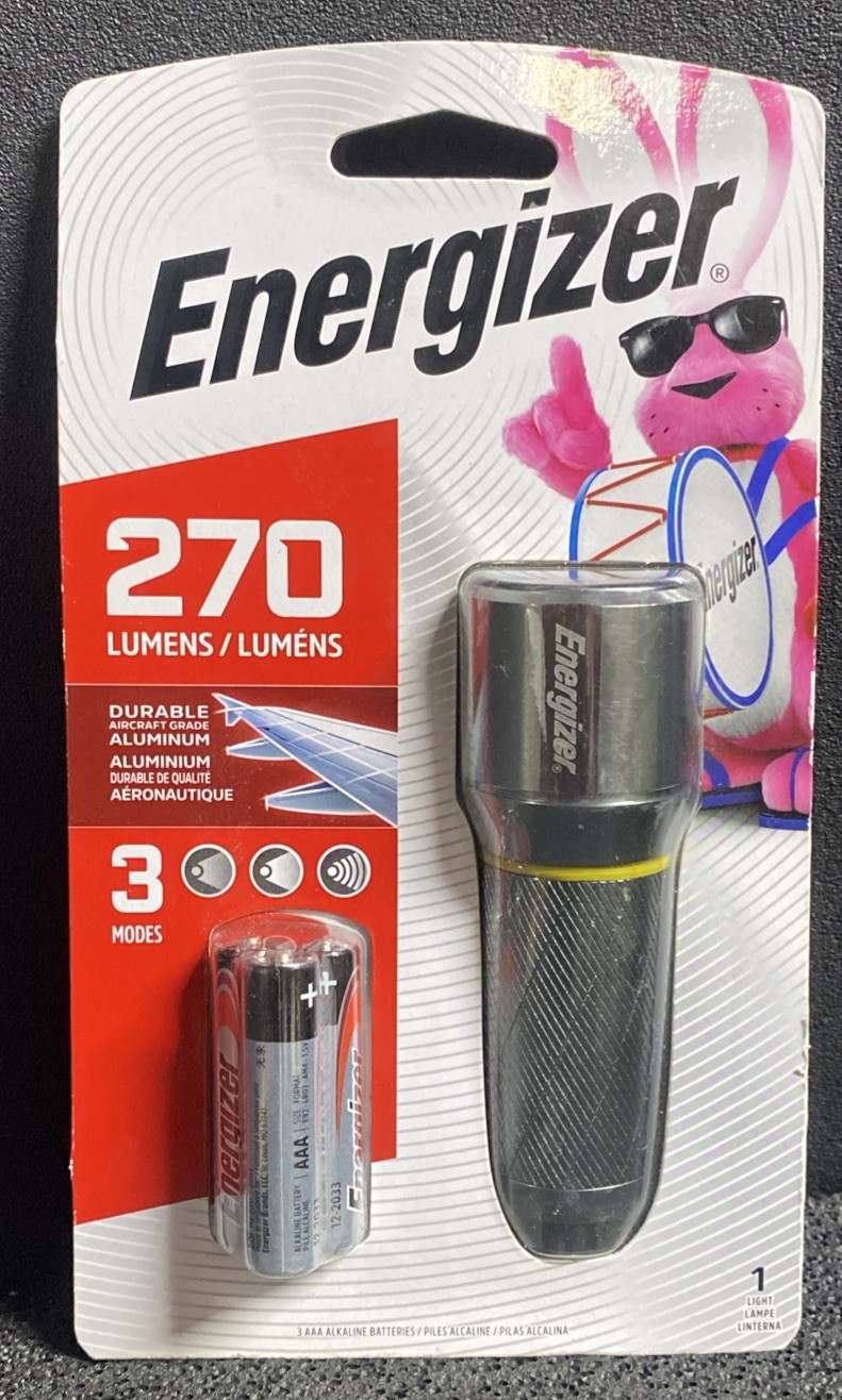Energizer 270 Lumens Aircraft Aluminum Compact Metal Flashlight with Batteries