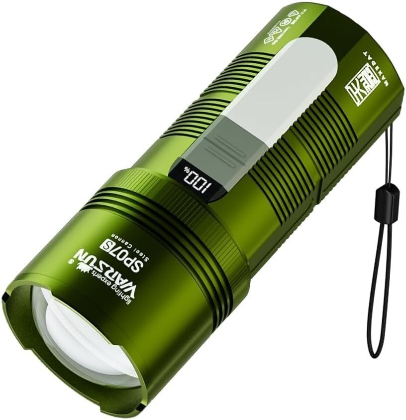 SP07S Rechargeable Spotlight – 2800 Lumens LED, Zoomable Beam for Outdoor Tasks