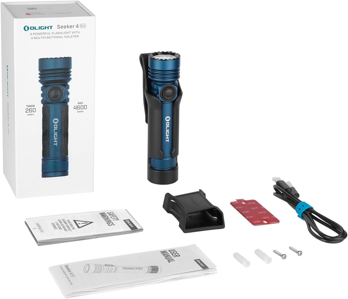 Seeker 4 Pro Rechargeable Flashlights, 4600 Lumens High Powerful Bright Light wi