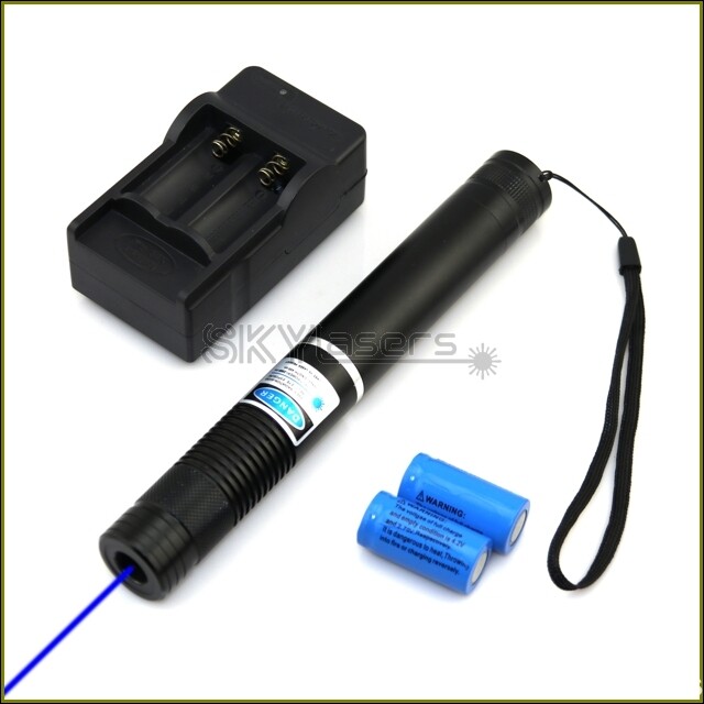 1mw 450nm Adjustable Focus Blue Laser Pointers Visible Beam Torch Lights