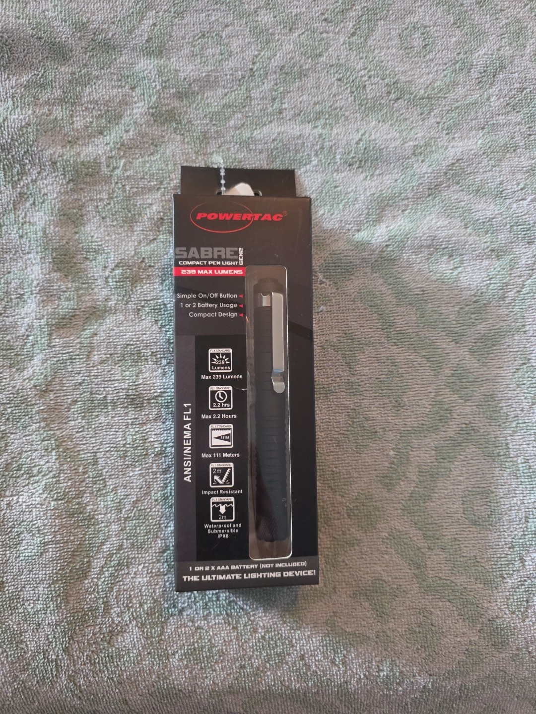 POWERTAC Sabre 239 Lumen Compact Battery Powered Mini Tactical Flashlight