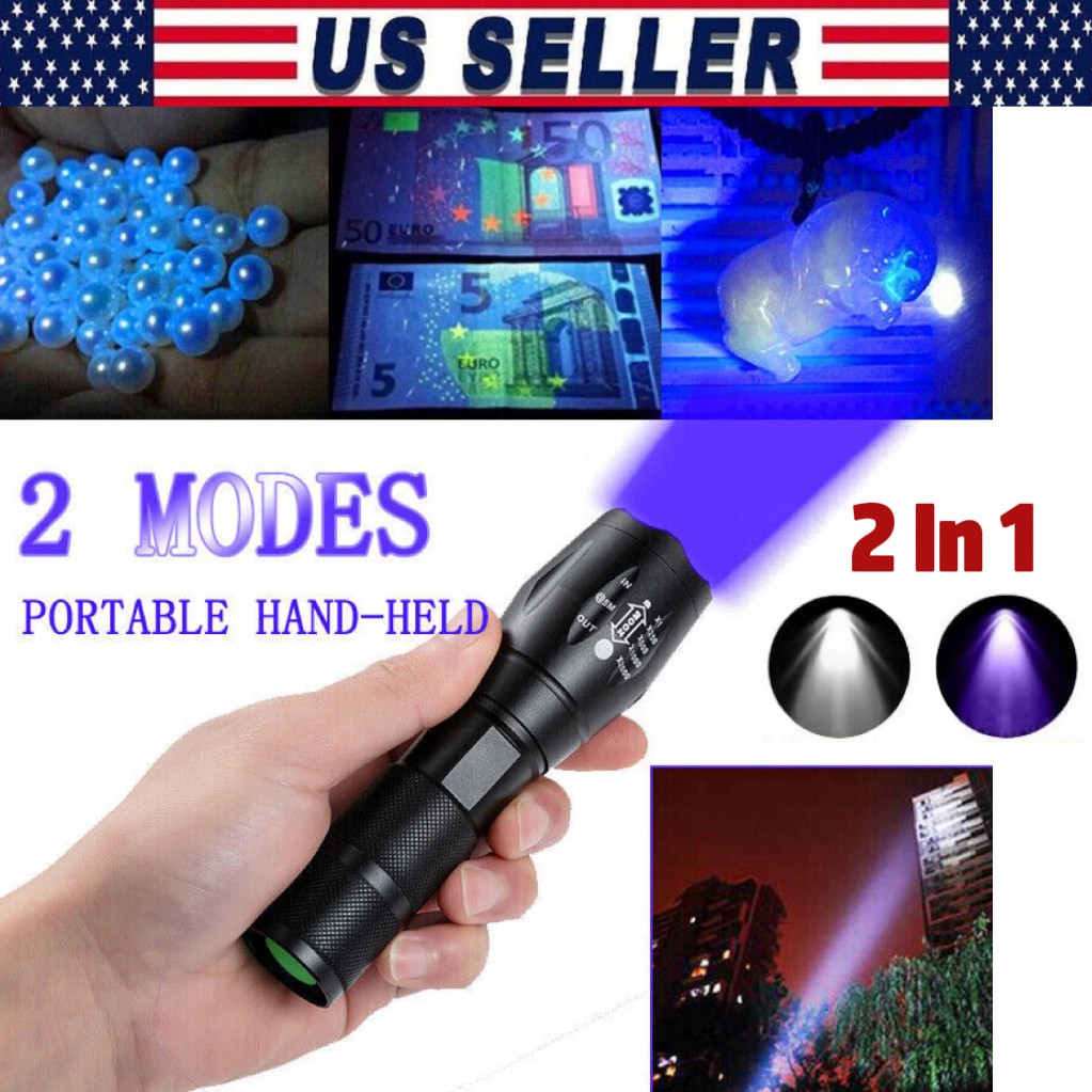 UV Flashlight Black Light Super Bright 120000lm Torch Ultra Violet Lamp LED