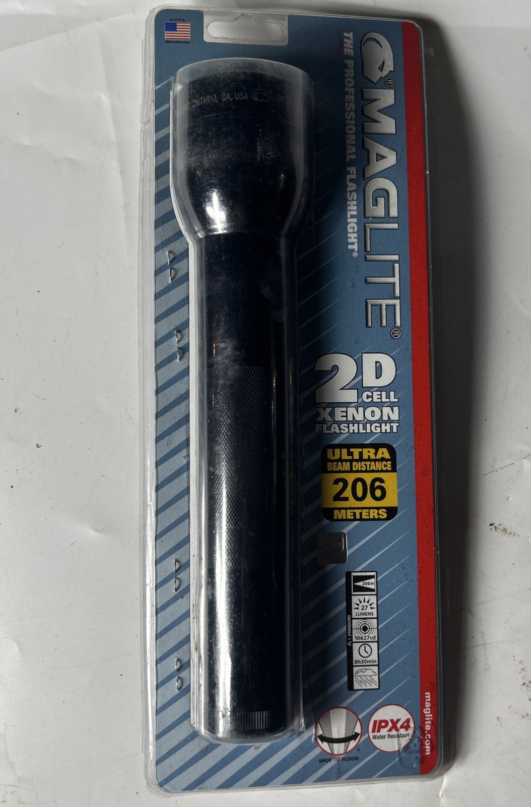 Maglite 2D Cell Flashlight Xenon Water Resistant IPX4 206m Aluminium New In Box