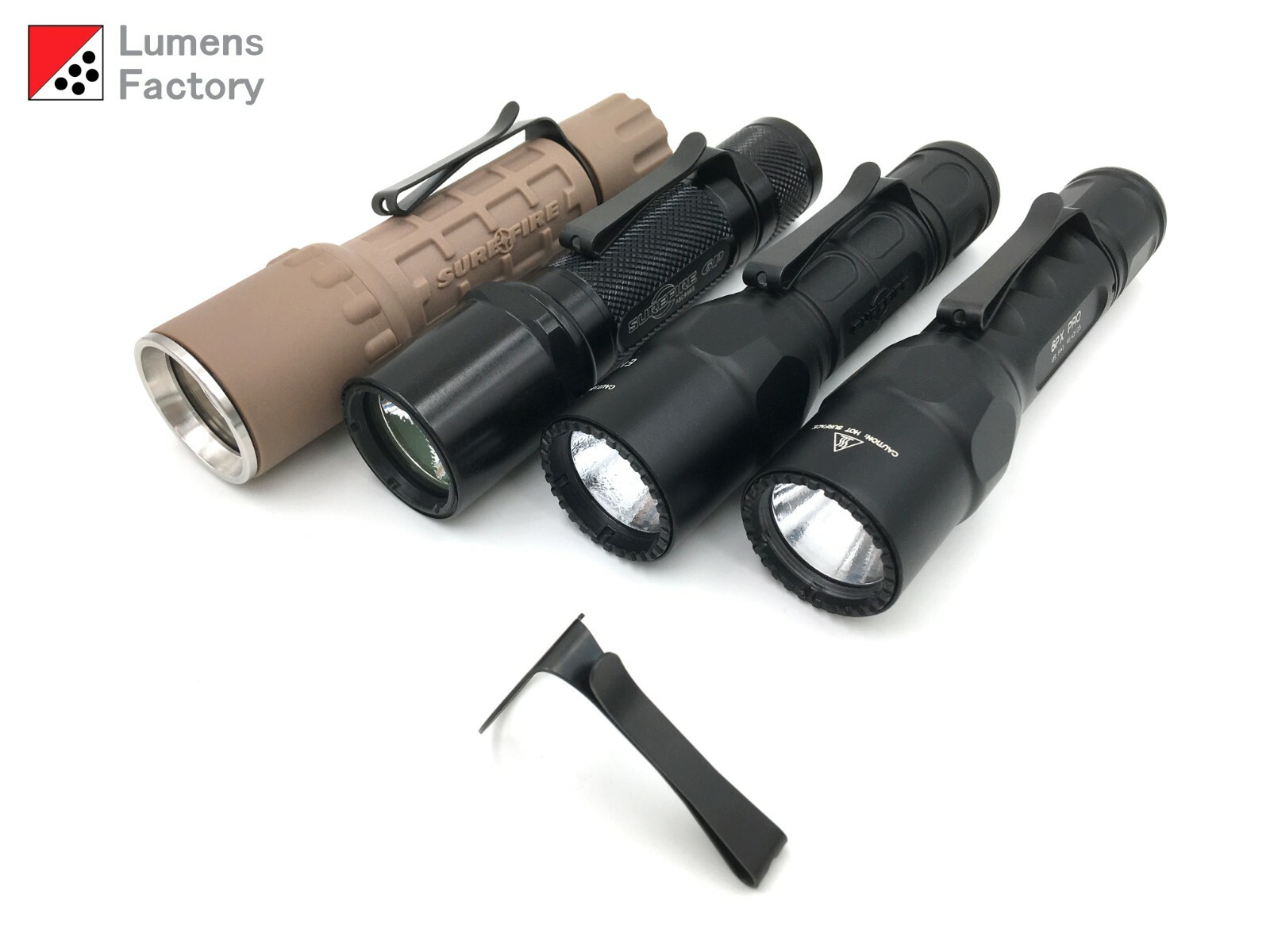 2 Way Clip for Surefire 1 Inch Lights, 6P 9P G2 G3 6PX G2X P2X M3 M3T M4 M3LT L5