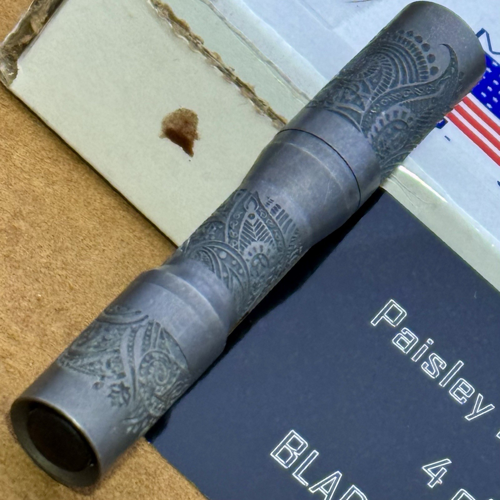 ✨#4 of 12 Titanium Blade Show CWF Charles Wiggins Flashlight Paisley Micro Click