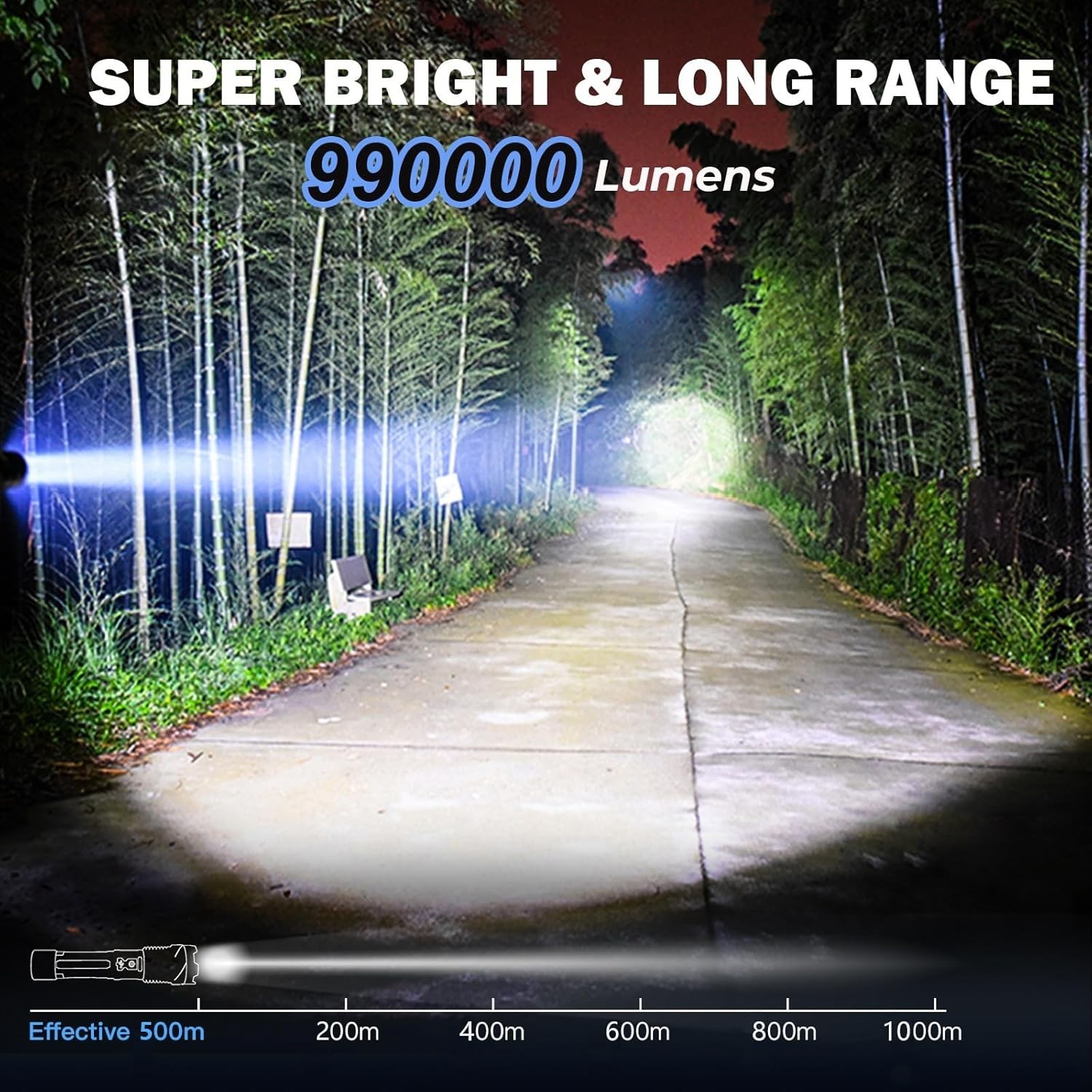 Super Bright LED Flashlights 90000 Lumens Waterproof for Camping Emergencies