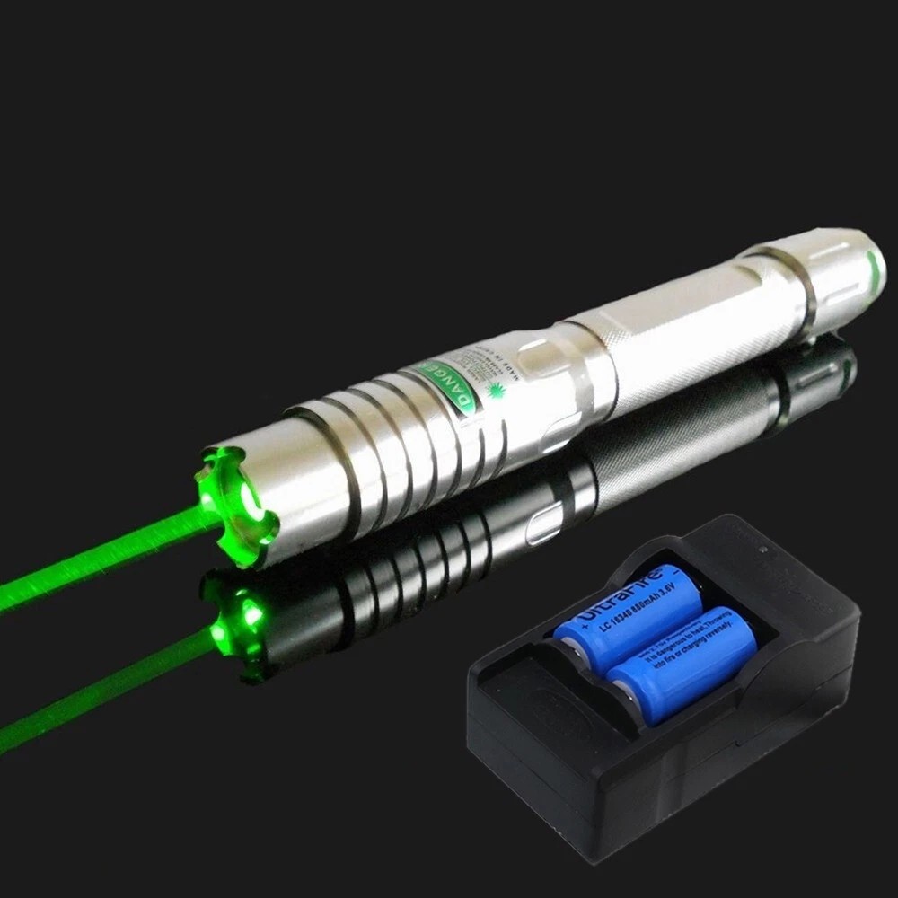 GQ1 520nm Adjustable Focus Gr Laser Pointer Pen Visible & Battey &Charger US
