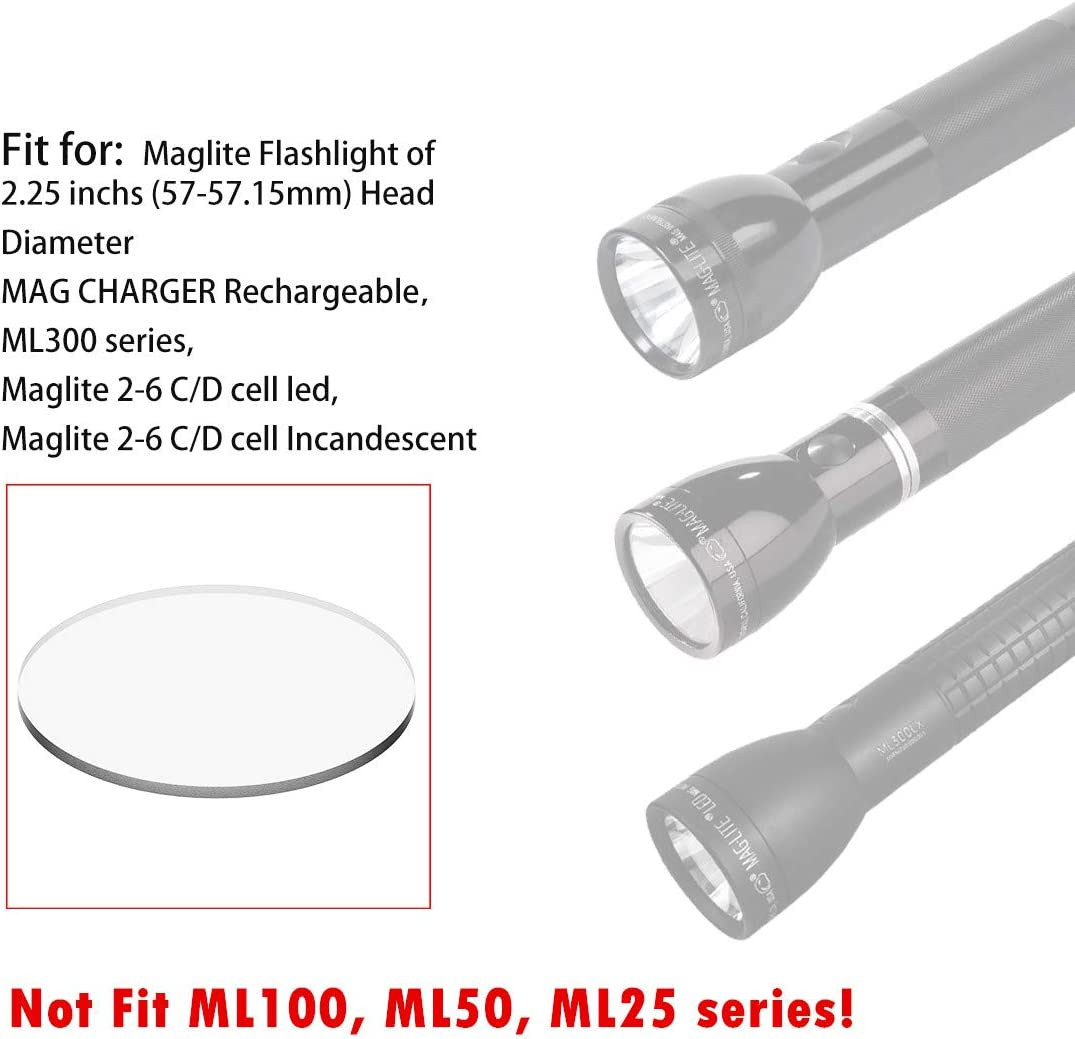 Glass Lens for Maglite C or D Cell Full Size Flashlights Upgrade – Tempered Glas
