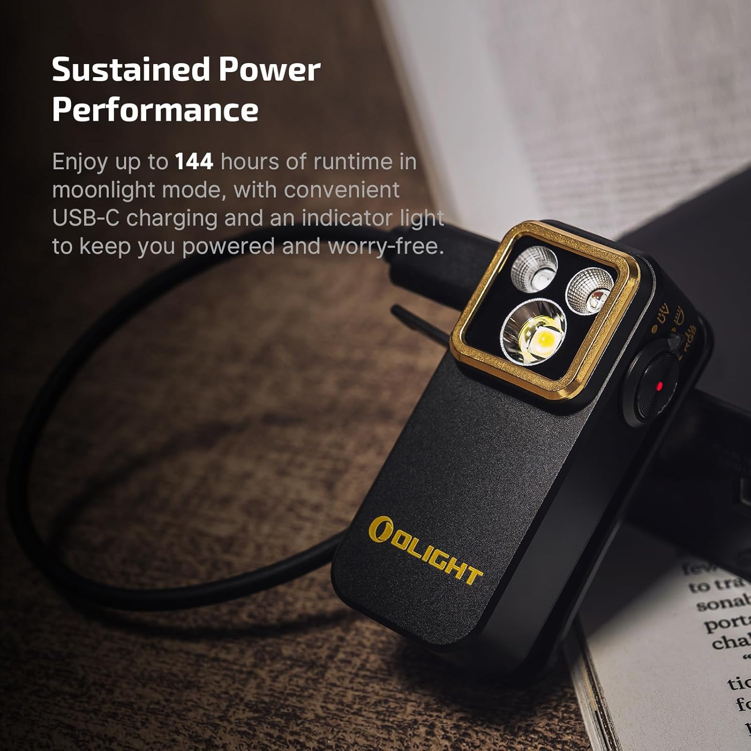 Oclip Pro S EDC Flashlight Clip-On Light, 600 Lumens Type-C Rechargeable with Wh
