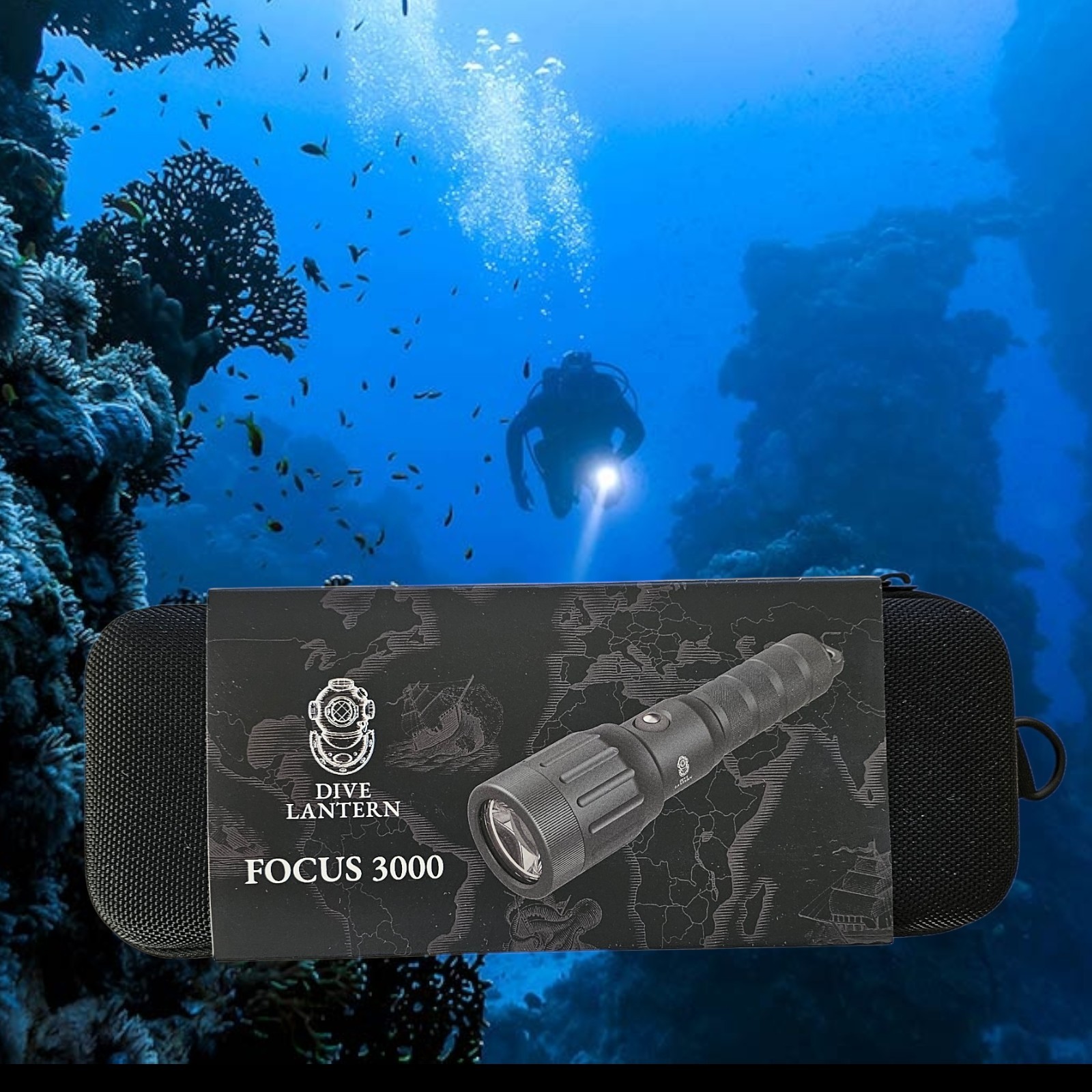 Dive Lantern Focus 3000 Dive Light Beam Angle 11-70 degree 330ft Anthracite New