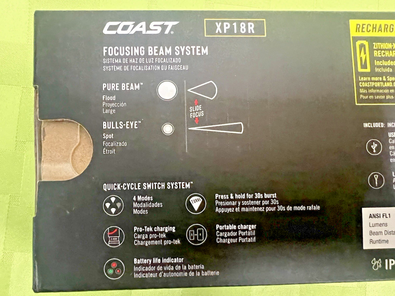 Coast Professional Series XP18R 4900 Lumens Hybrid Rechargeable LED 347 M NEW
