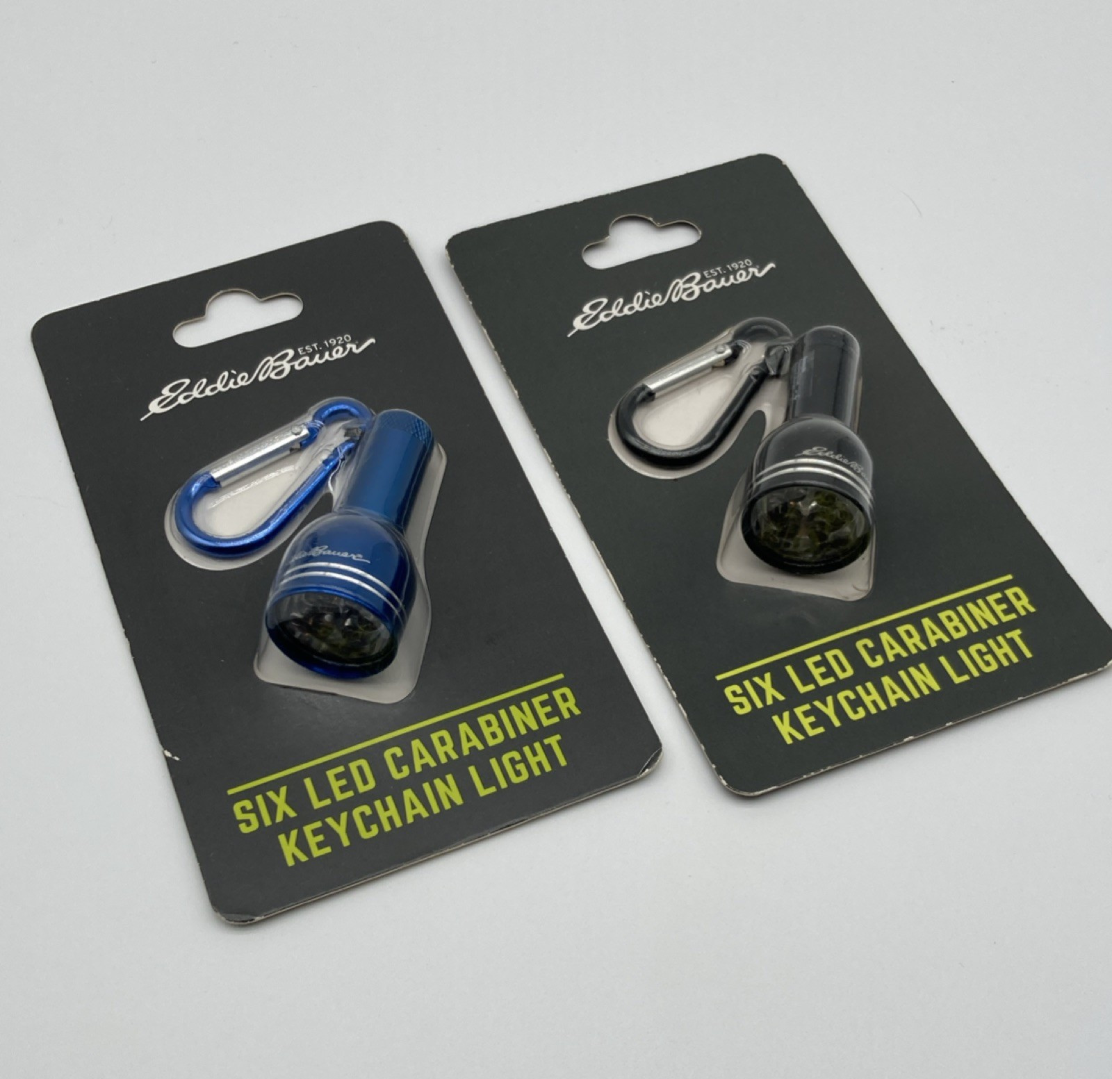 Eddie Bauer Six LED Carabiner Keychain Flashlight True Blue Black