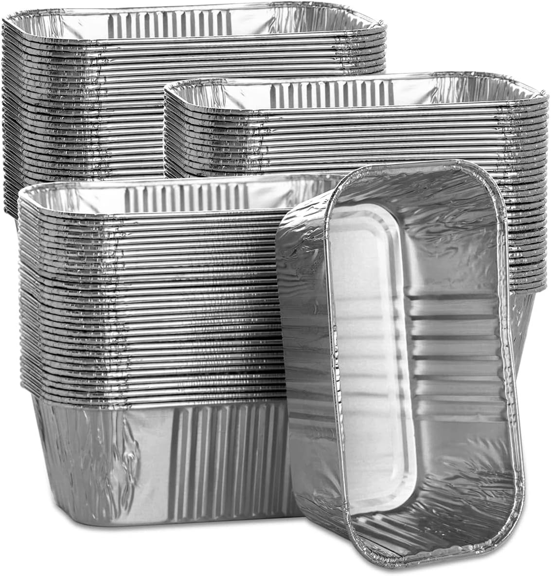 100 Pack 1Lb Aluminum Mini Loaf Baking Pans, 6” x 3.5” x 2” 1Lb,