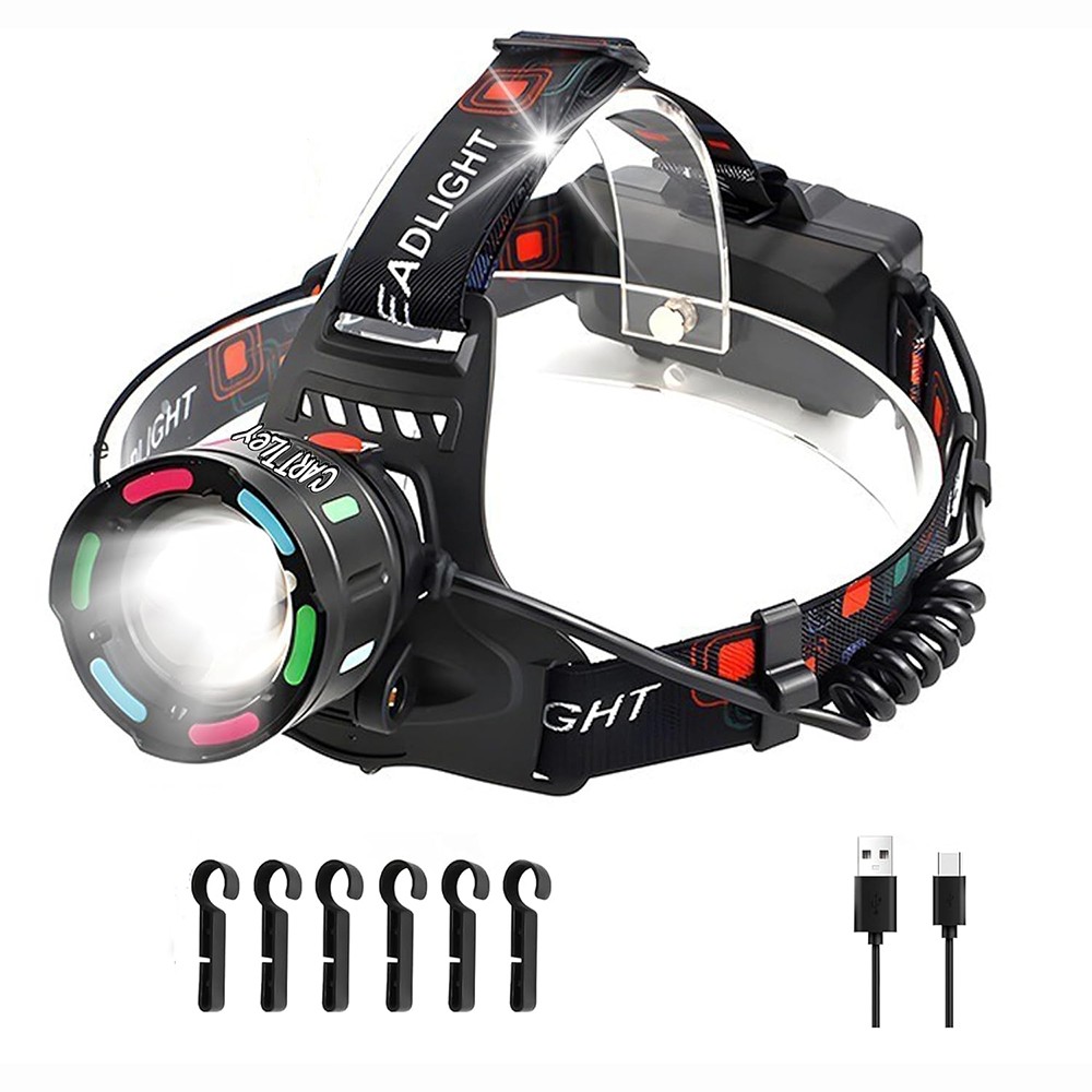 1200000LM LED Headlamp USB Rechargeable Zoom Head Torch Headlight Super Bright