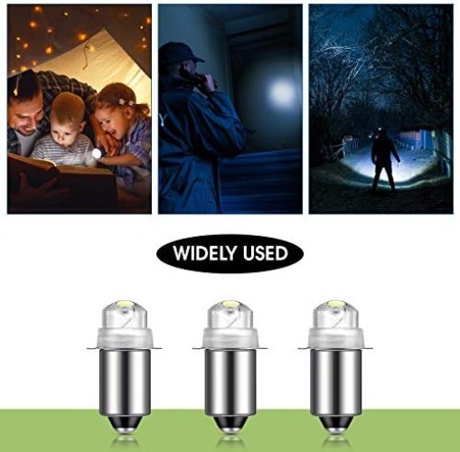 30 Lumen 3-Volt LED Torch Bulbs – Compact Size with 10 Lifespan (2-Pack)