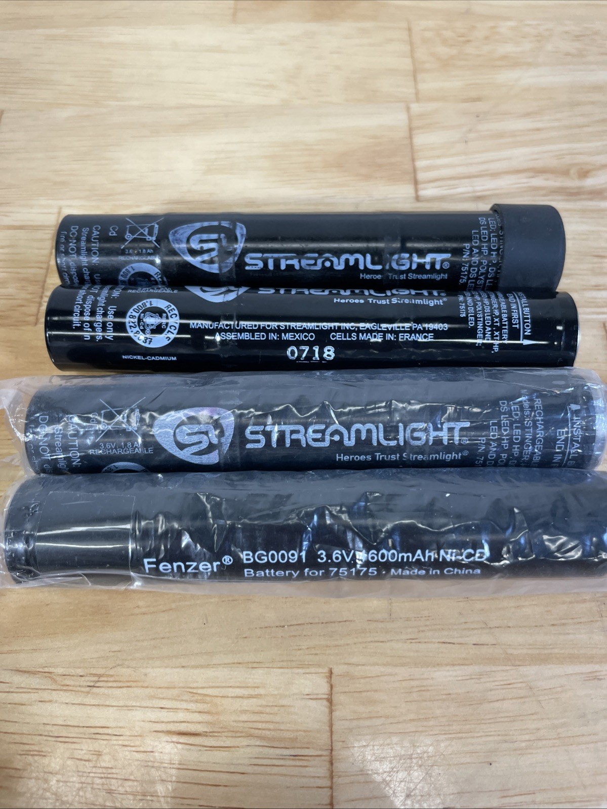 Lot of 4 – 3.6V OEM Streamlight/Fenzer Rechargeable Batteries for Flashlights