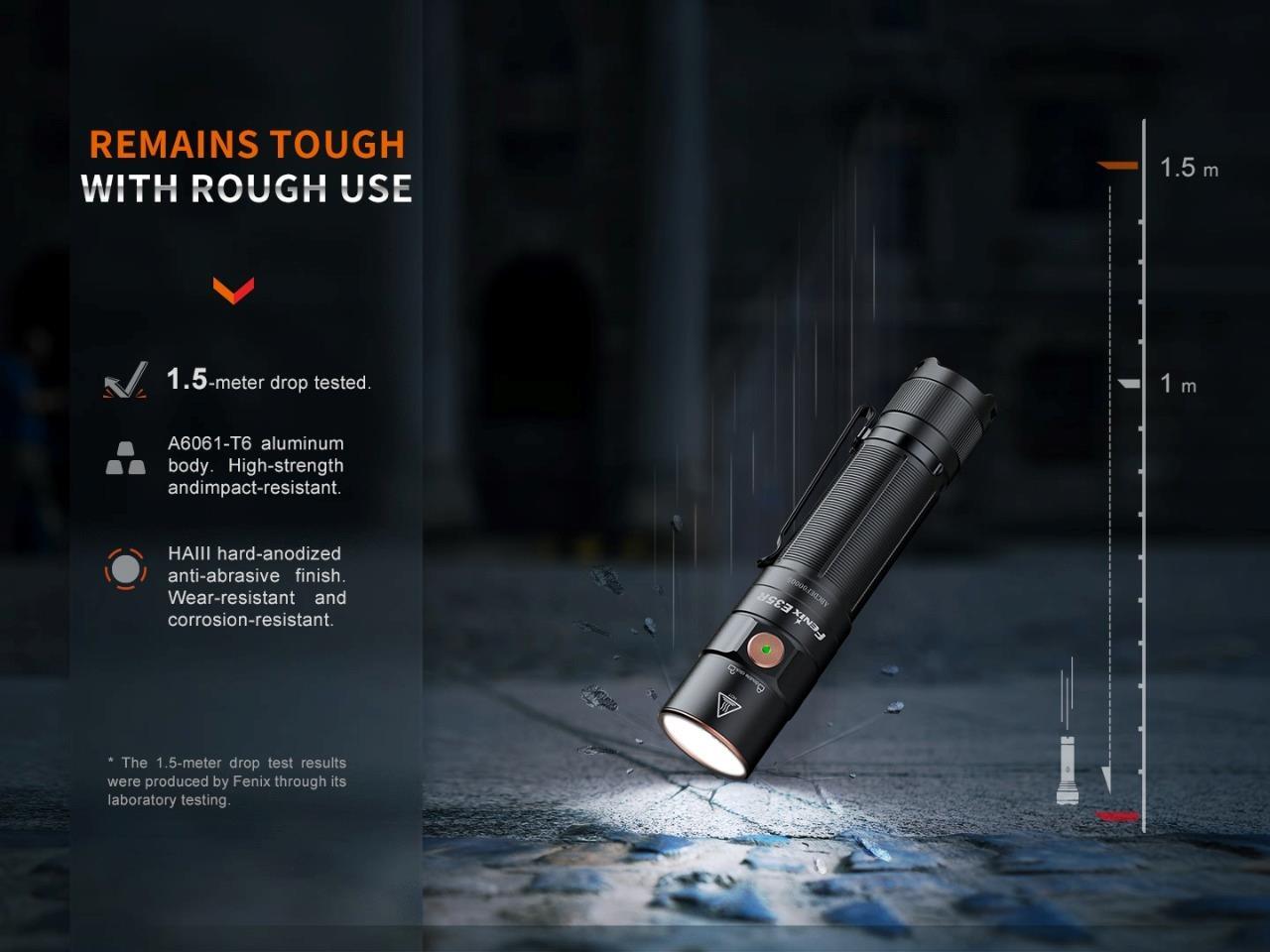 Fenix E35R 3100 Lumen USB Rechargeable LED EDC Flashlight w/battery, cable, case