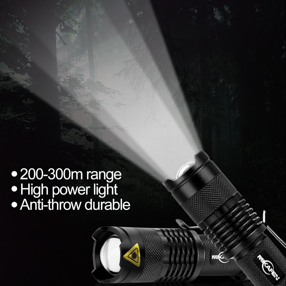 5Pack Flashlights Mini Led Flashlight 300lm 3 Modes (Light – Low Light – Stro…