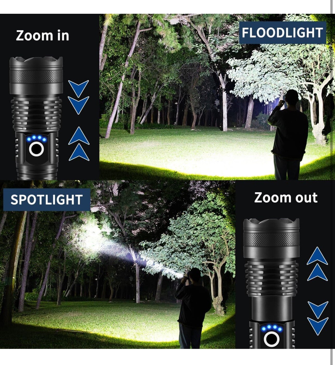 Flashlights High Lumens Rechargeable, 2Pack Rechargeable Flashlights, 990000lm