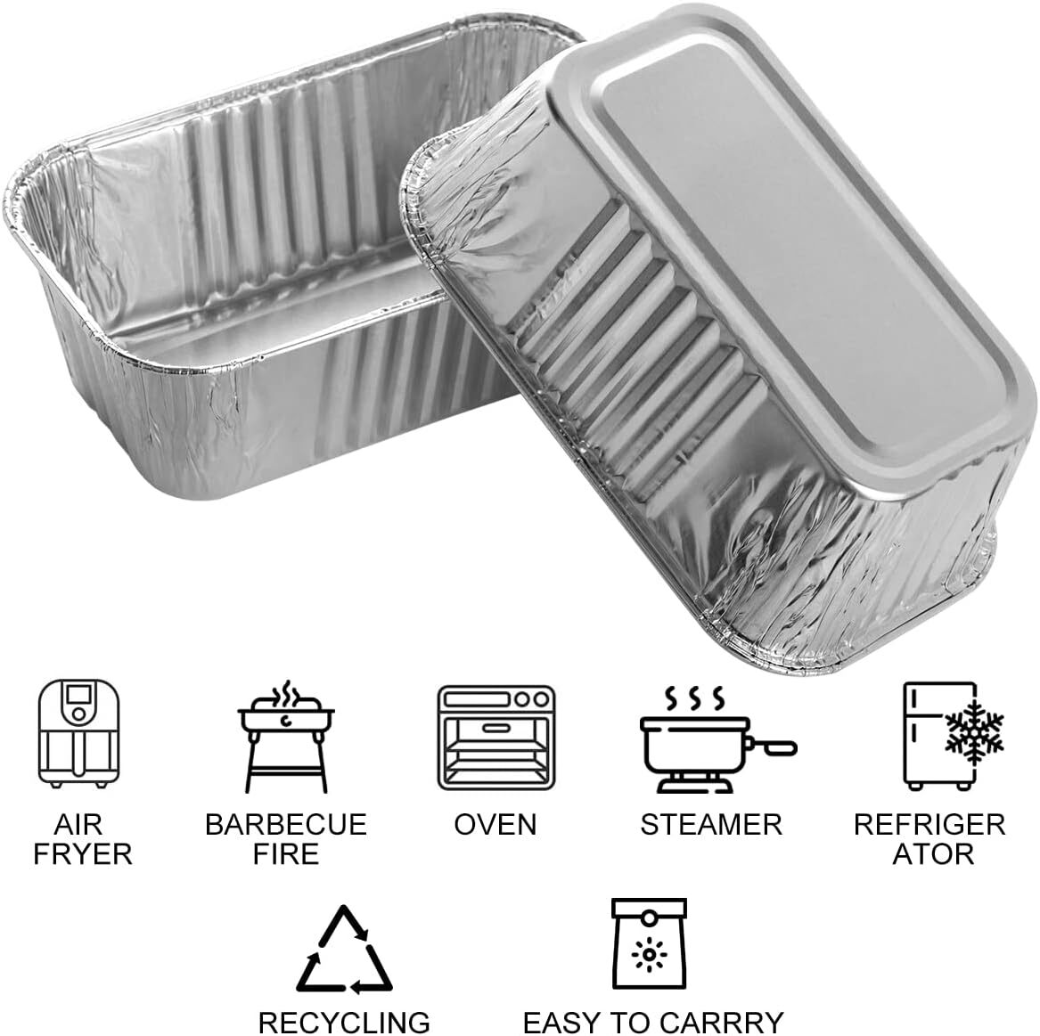100 Pack Aluminum Mini Loaf Baking Pans, 1 Lb Heavy Duty Disposable