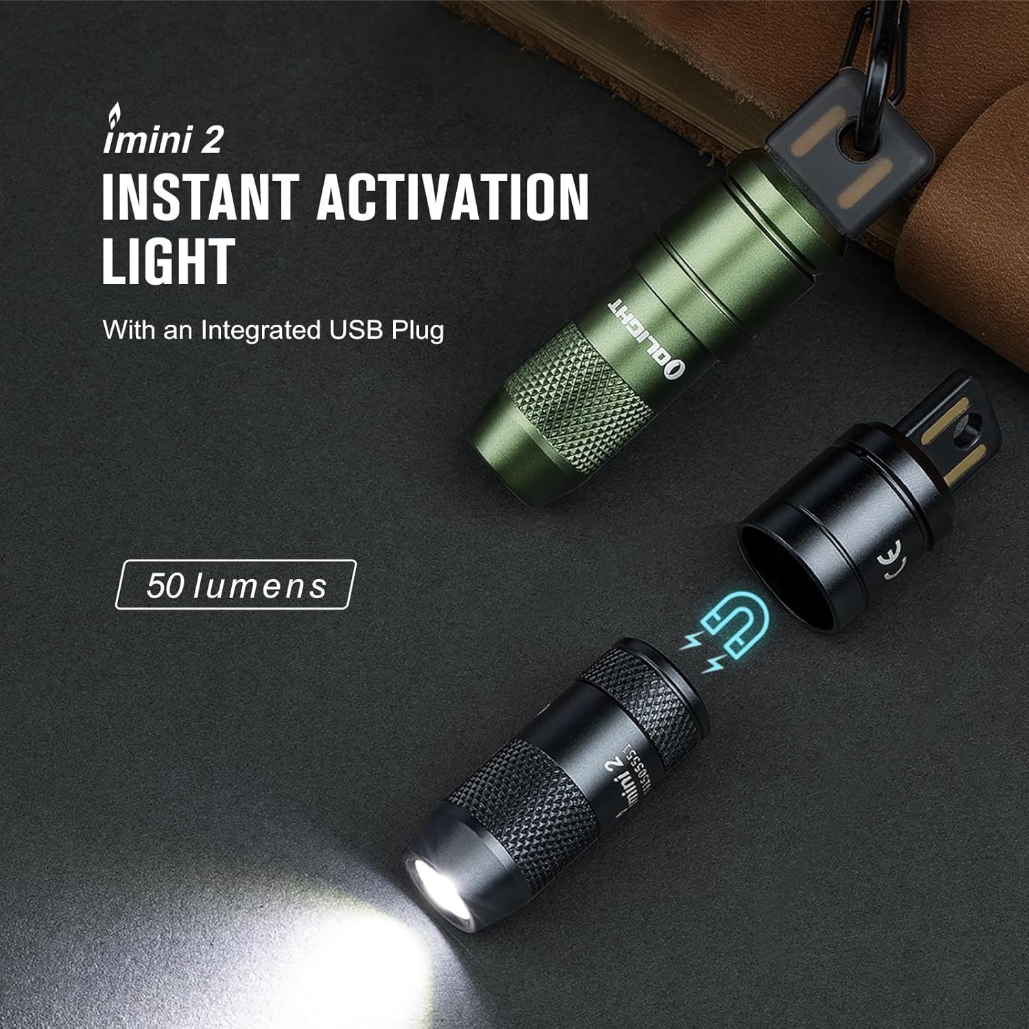 OLIGHT iMini 2 Rechargeable Keychain Flashlight 50 Lumens Mini LED EDC Light