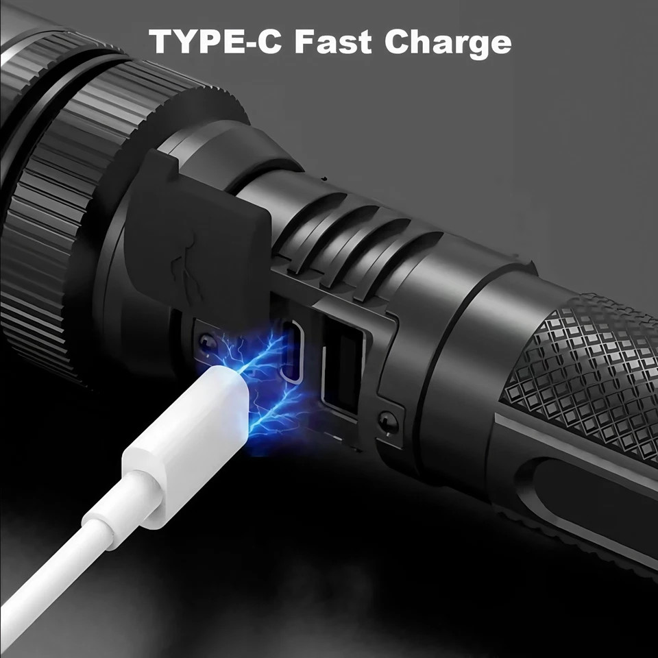 99000000 Lumen Super Bright LED Tactical Flashlight Rechargeable LED Work Lights