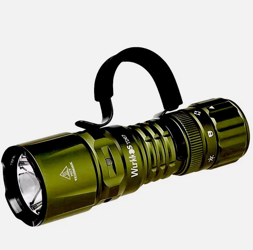 (2025) Wurkkos TD07 High Power Tactical Flashlight (GREEN) 2026 Model battery