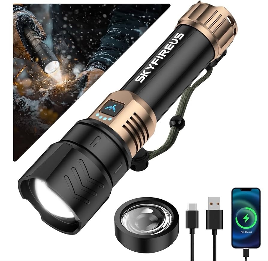 SKYFIREUS SF-1097L-8 LED 3000lm 600m IPX6 Rechargeable Flashlight Strap