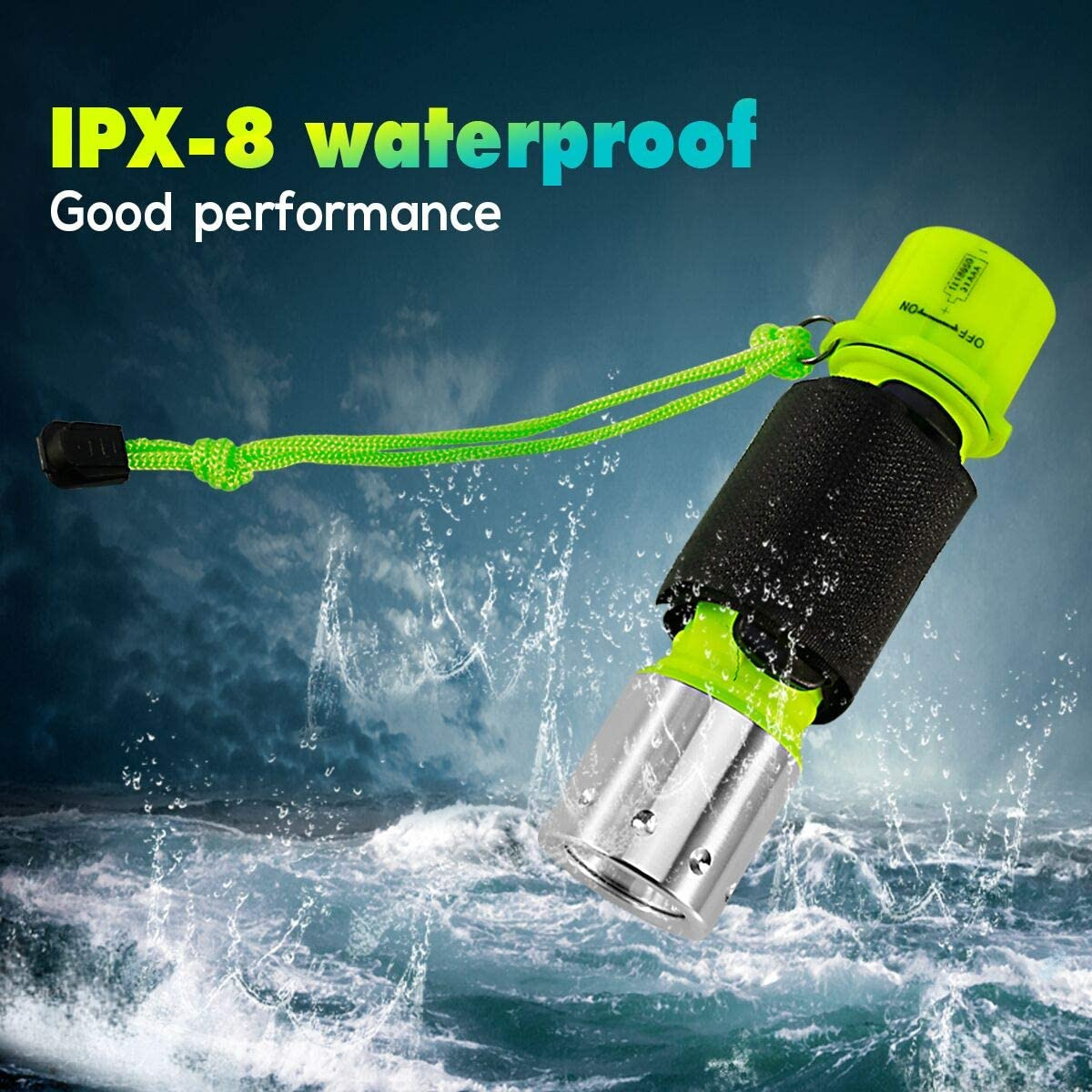 Professional 1100 Lumen Diving Flashlight Bright Submarine Light Scuba Safety Li