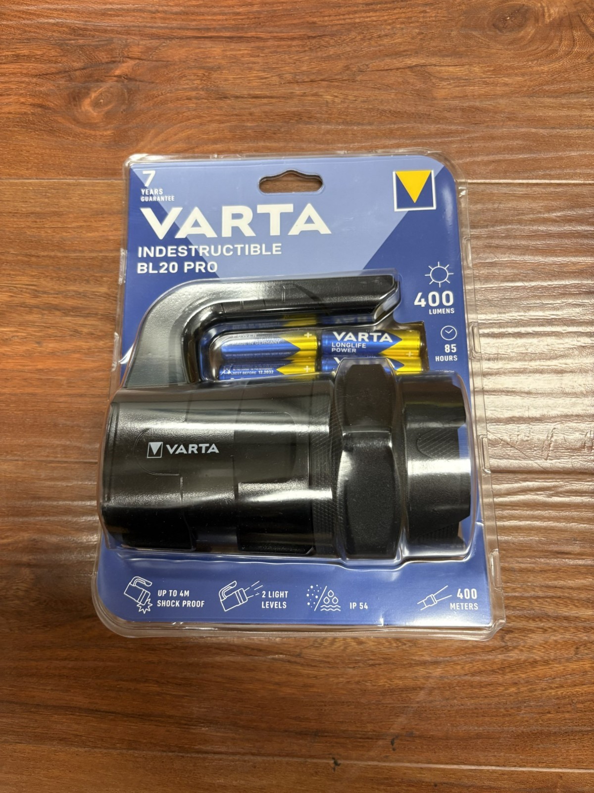 Varta Indestructible BL20 Pro – 450 Lumens – 100 Hr Runtime – 4M Drop Resistant