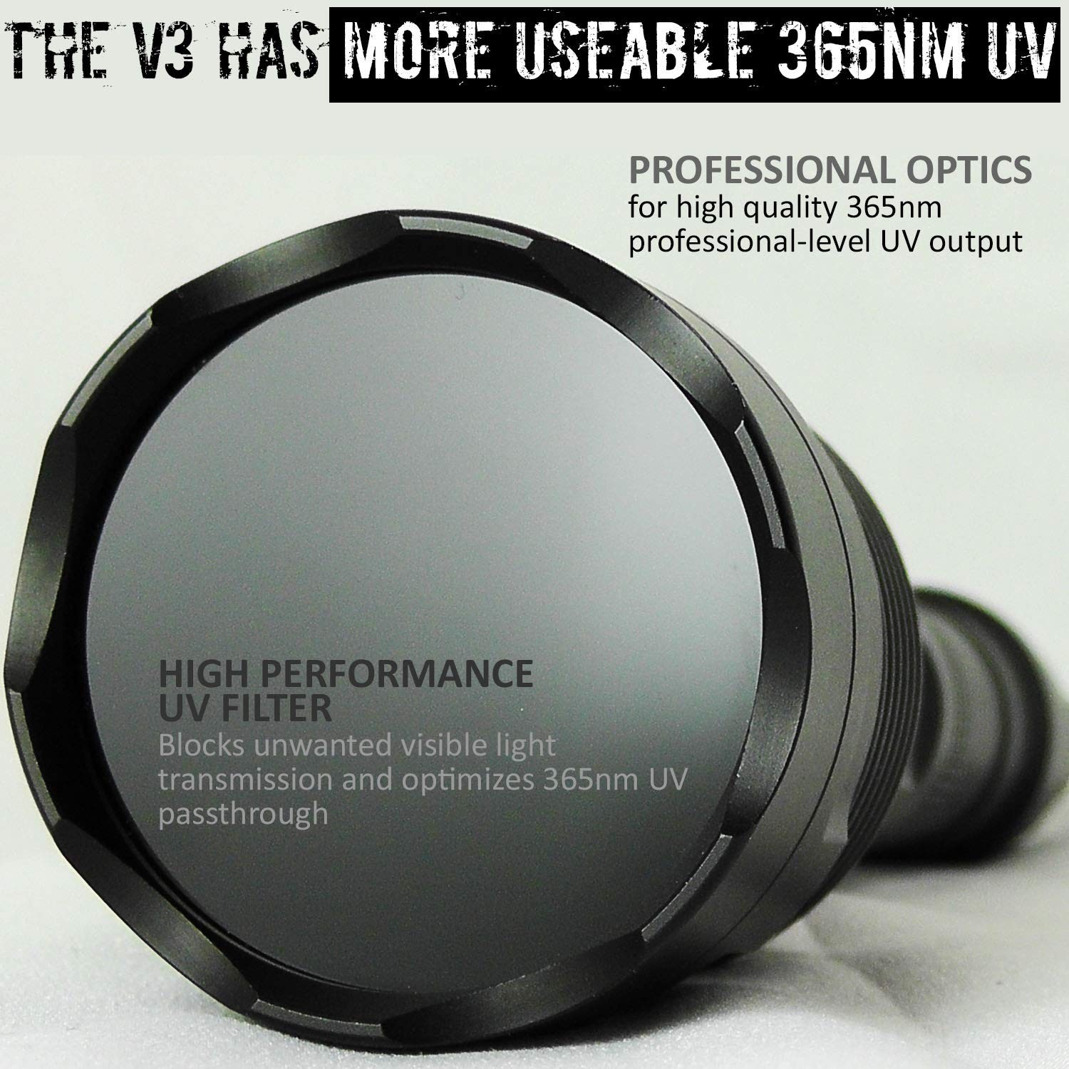 High-Power 365nm UV Flashlight – Long Range, Professional Grade Beam