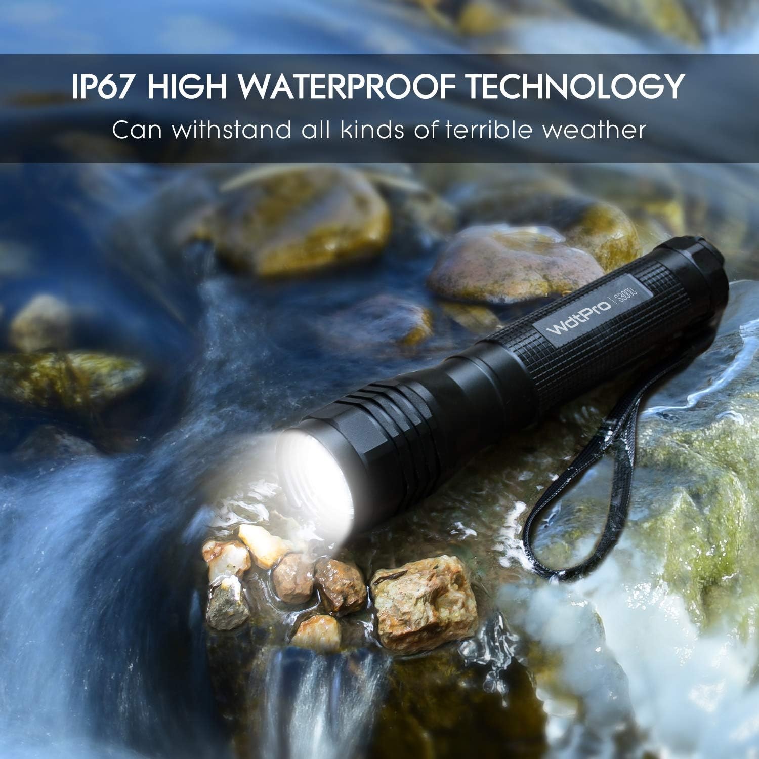 High-Powered LED Flashlight S3000, Super Bright Flashlights – High Lumen