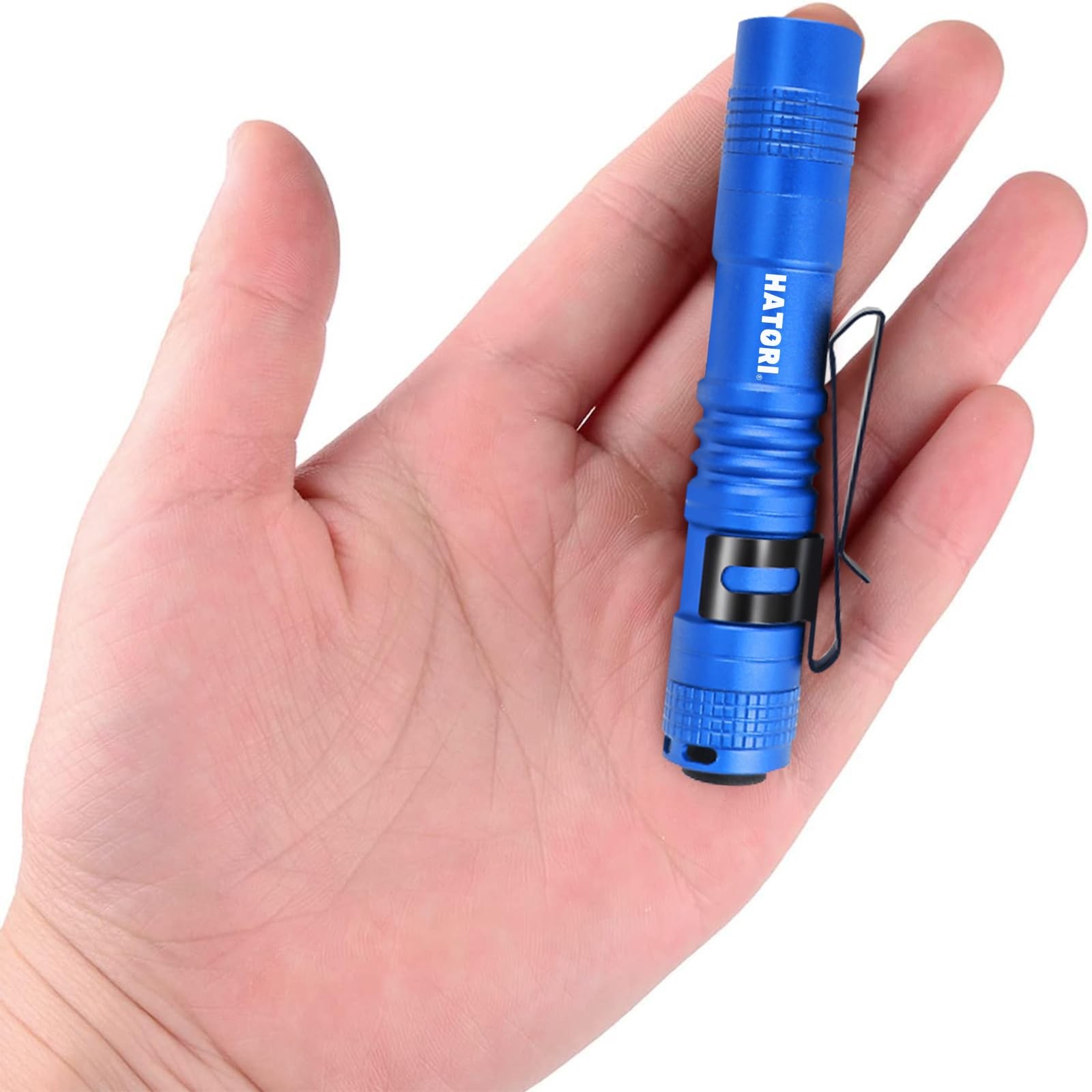 HATORI Led Flashlight Small Super Bright 1 Pack(3.55Inch Blue), Black
