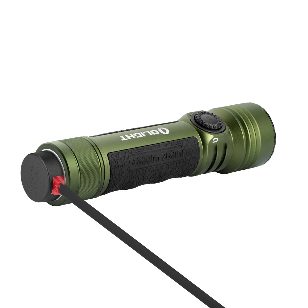 Olight Seeker 4 Pro OD Green Flashlight, Versatile Holster, 4600 Lum, Cool White