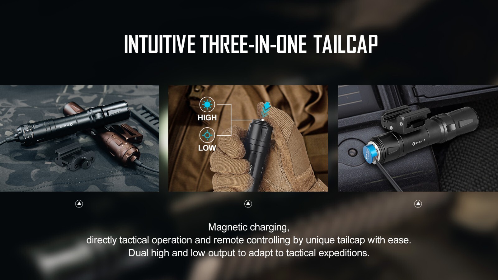 Olight Odin Picatinny Tactical Flashlight, 2000 Lumens, 300 Meters