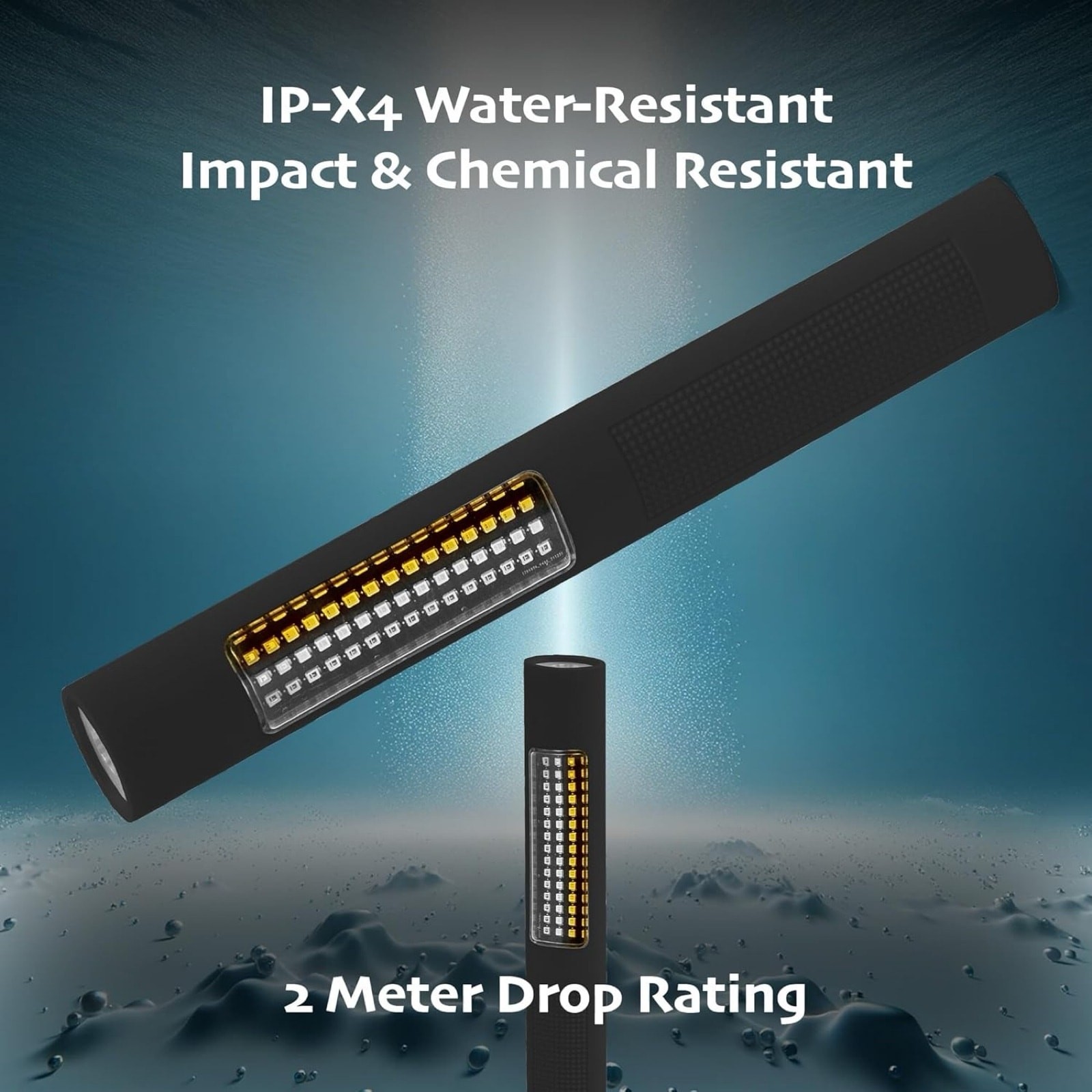 LED Safety Light Flashlight 150 Lumens Amber Floodlight White