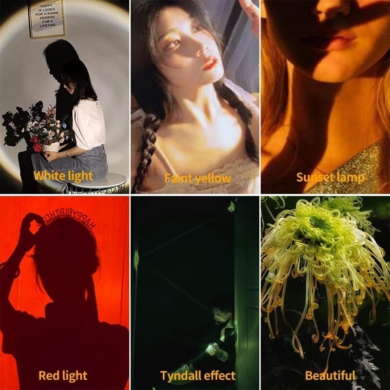 4 in 1 Multi-color LED Flashlight Photography Hiking Light Portable Torch