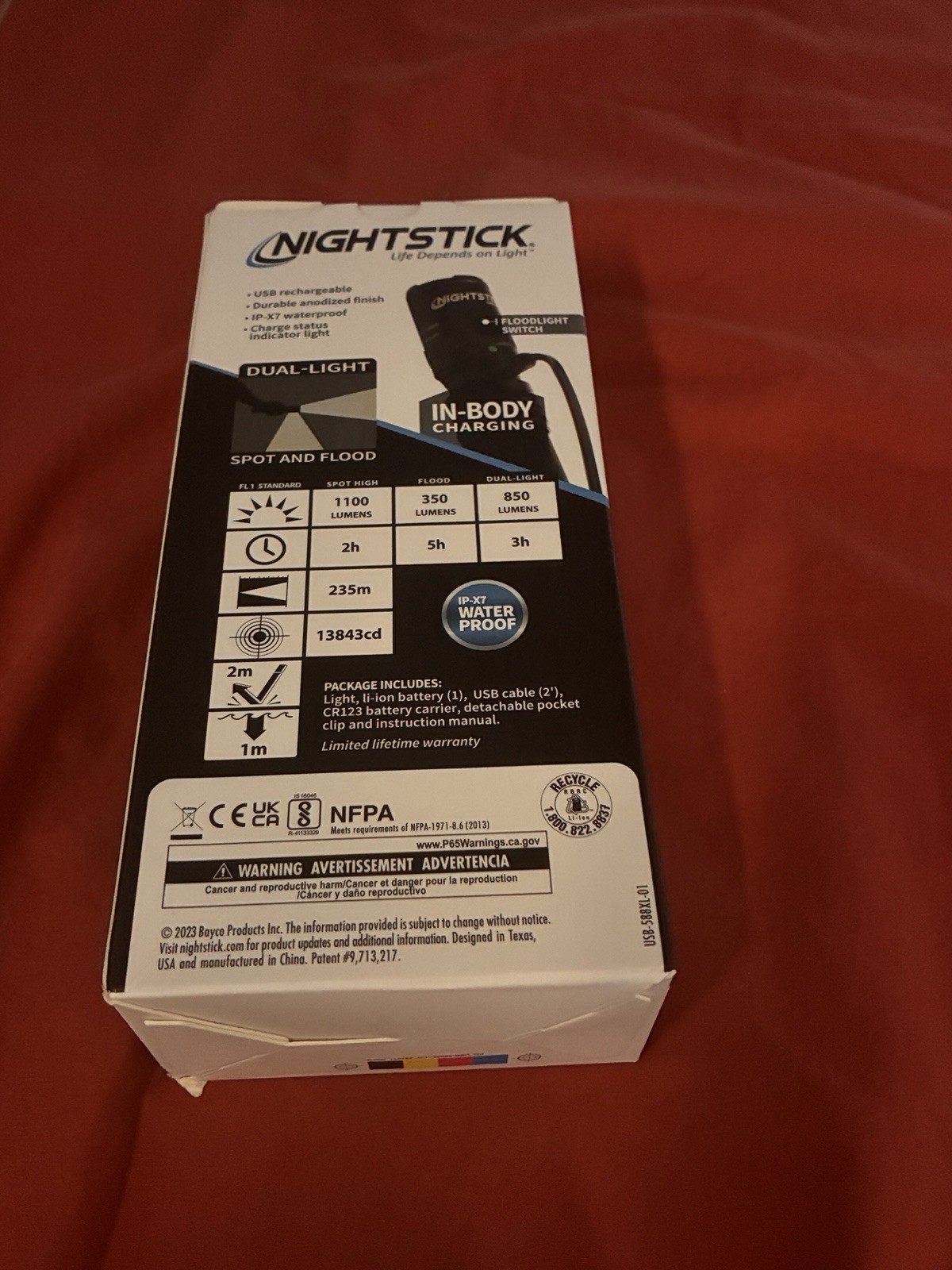 NIGHTSTICK 1100 Lumen Tatical Flash Light-Rechargeable New In Box.
