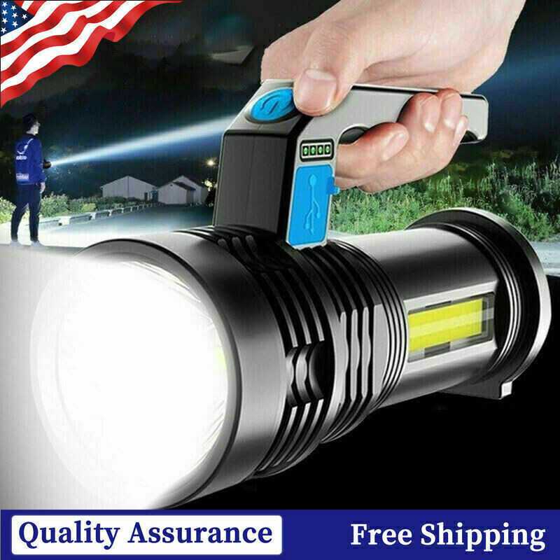 Bright LED Flashlight High Lumens Tactical Flash Light USB Rechargeable Torch