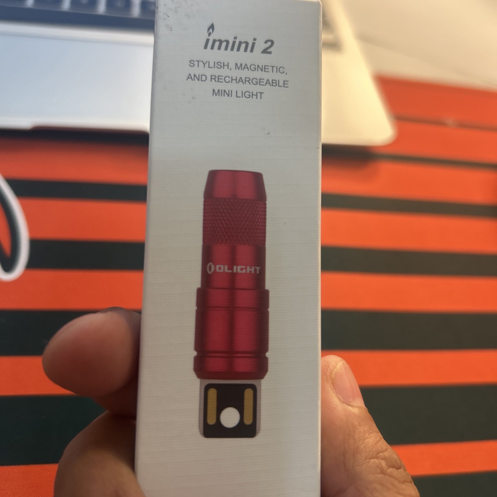 Olight imini 2 Passionate Red Rechargeable Keychain Flashlight, 50 Lumens
